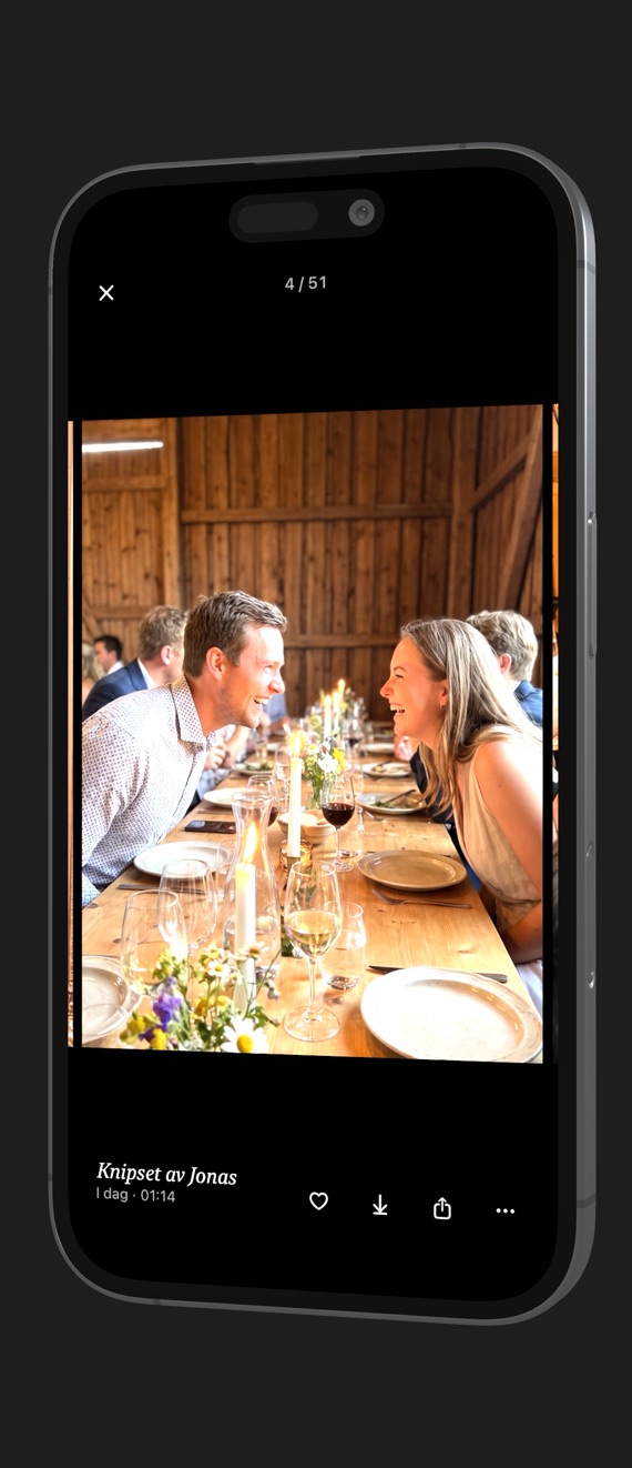 Ett bilde i albumet, med navnet på den som tok det